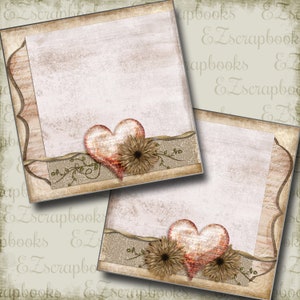 Delicate Heart NPM - 2 Premade Scrapbook Pages - EZ Layout 3331