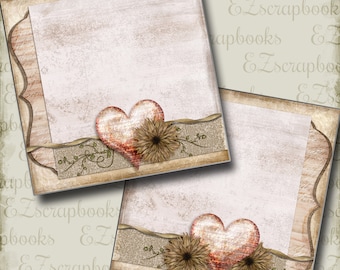 Delicate Heart NPM - 2 Premade Scrapbook Pages - EZ Layout 3331
