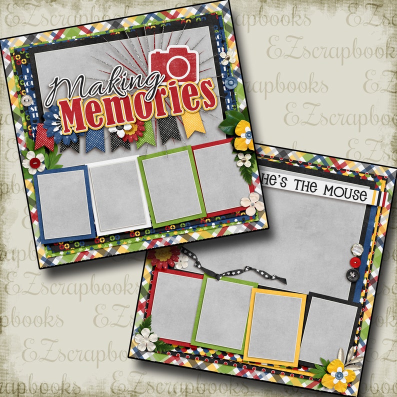 He's the Mouse - 2 Premade Scrapbook Pages - EZ Layout 3178 - Etsy