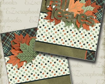 Fall Leaves NPM - 2 Premade Scrapbook Pages - EZ Layout 3563