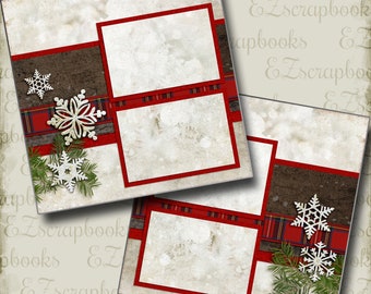 Winter Season - Christmas - 2 Premade Scrapbook Pages - EZ Layout 5166