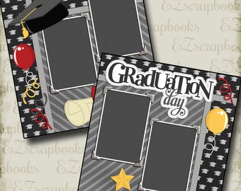 GRADUATION - 2 Premade Scrapbook Pages - EZ Layout 2133