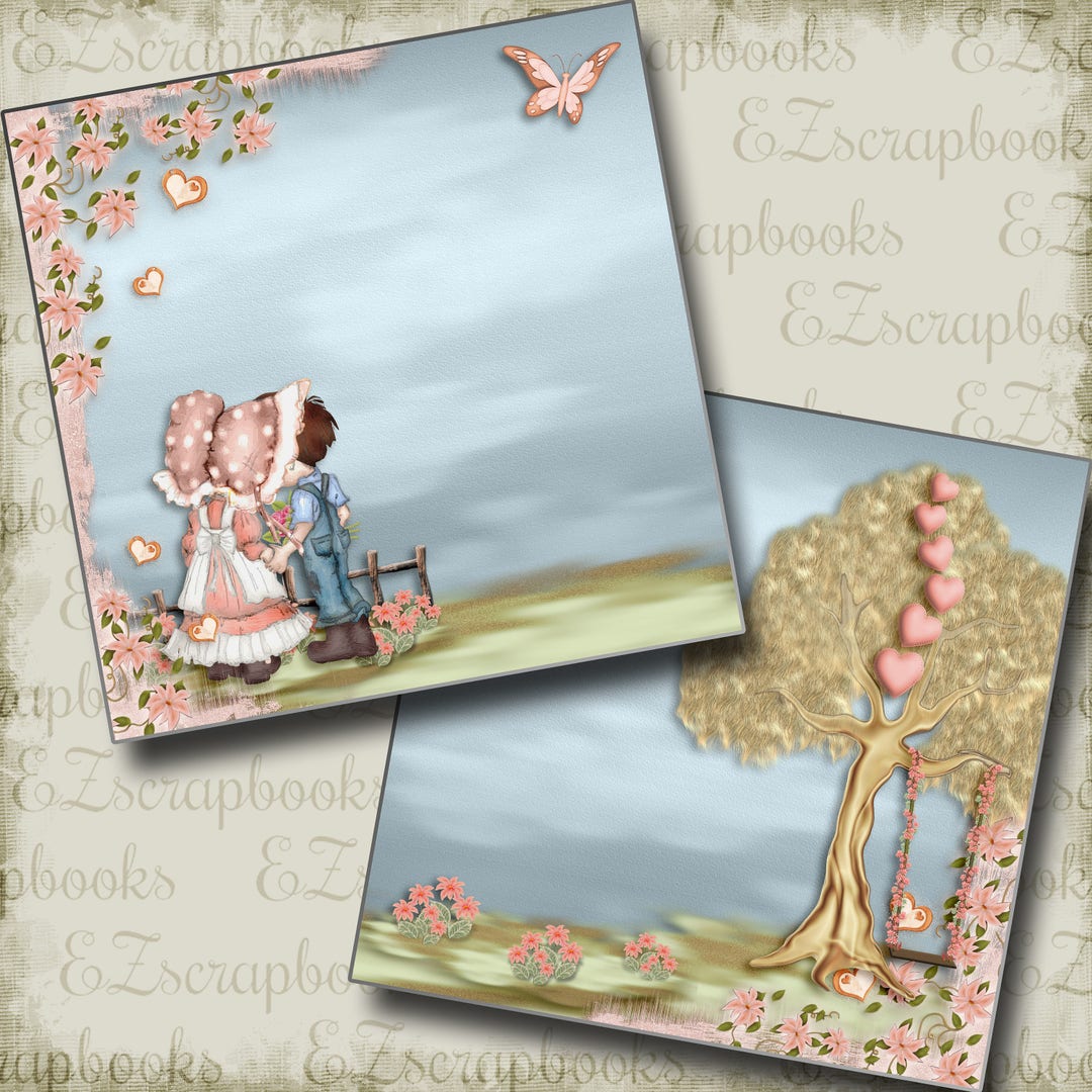 Sweet Love NPM - 2 Premade Scrapbook Pages - EZ Layout 2844 - Etsy