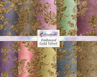 Embossed Gold Velvet - 12X12 Paper Pack - 8388