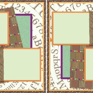 I Love You - 2 Premade Scrapbook Pages - EZ Layout 4122 - Etsy