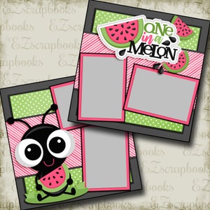 One in a Melon - 2 Premade Scrapbook Pages - EZ Layout 3212