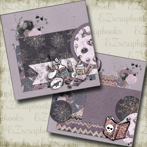 Getting BOO-tiful NPM - Halloween - 2 Premade Scrapbook Pages - EZ Layout 5001