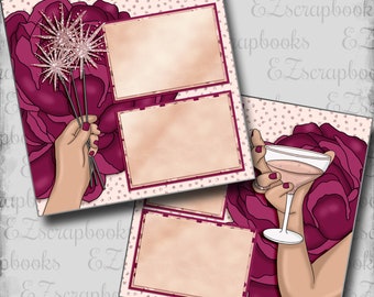 Sparkling New Year - 2 Premade Scrapbook Pages - EZ Layout 5770