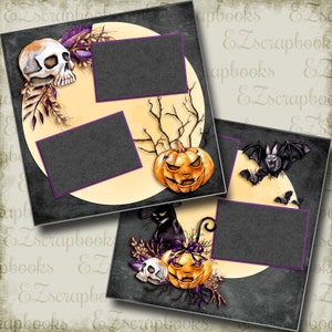 Creature of Halloween - 2 Premade Scrapbook Pages - EZ Layout 5002
