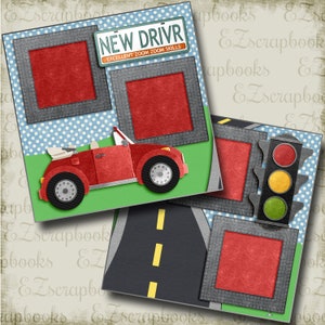 New Driver - 2 Premade Scrapbook Pages - EZ Layout 4482