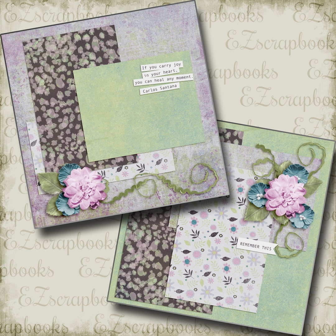 Carry Joy NPM - 2 Premade Scrapbook Pages - EZ Layout 4953 - Etsy