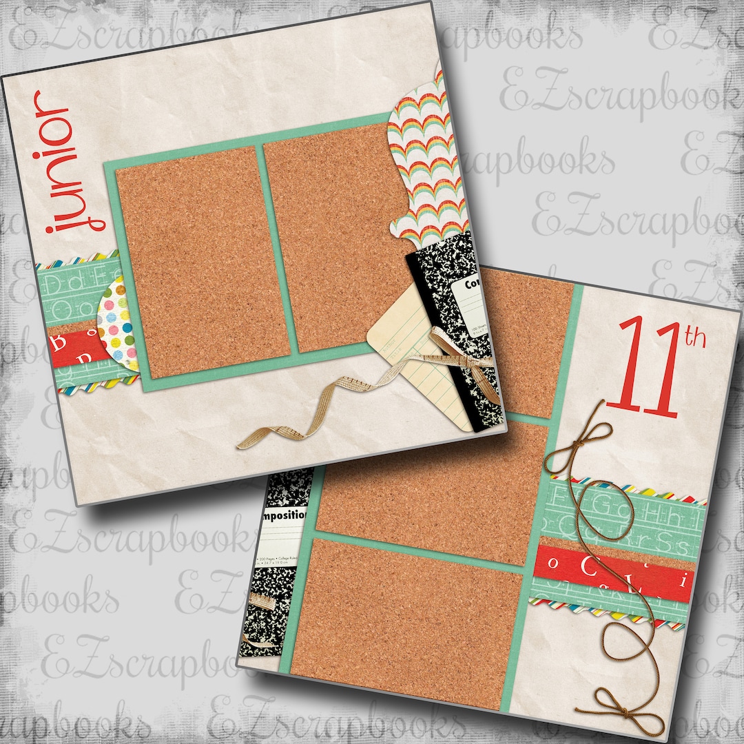 Junior High School 2 Premade Printed Scrapbook Pages EZ Layout 847 Etsy