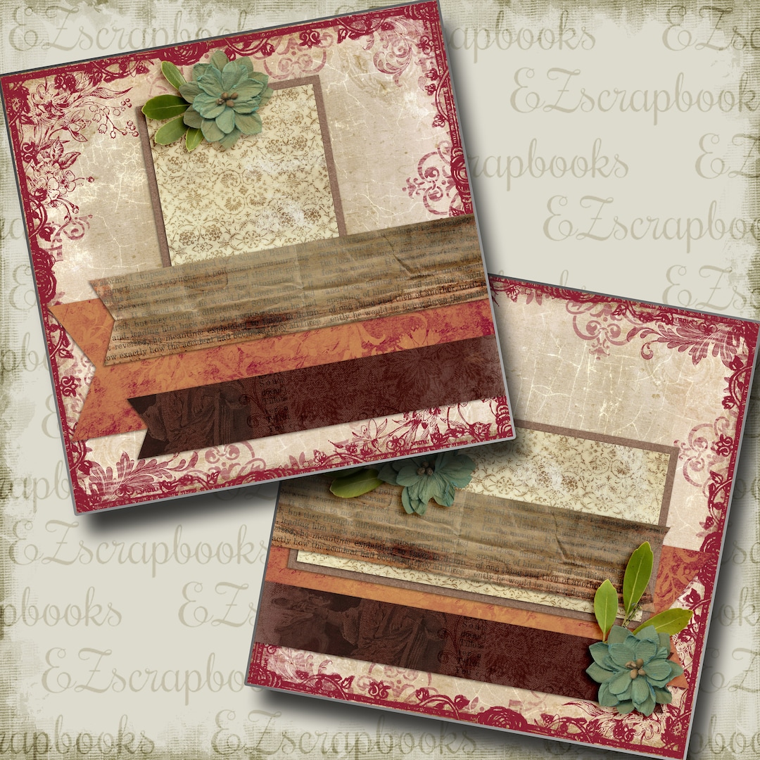 Love Story NPM - 2 Premade Scrapbook Pages - EZ Layout 3325 - Etsy