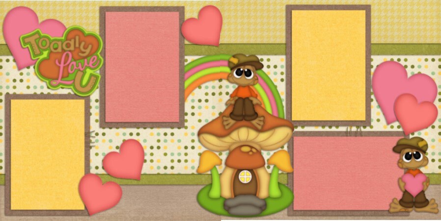 TOADALLY Love You - 2 Premade Scrapbook Pages - EZ Layout 676 - Etsy
