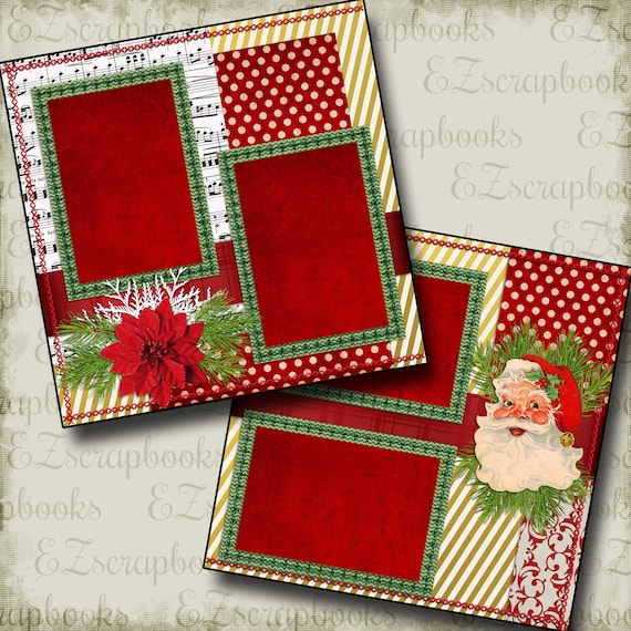 EZ Layout 16 2 Premade Scrapbook Pages TIS THE SEASON
