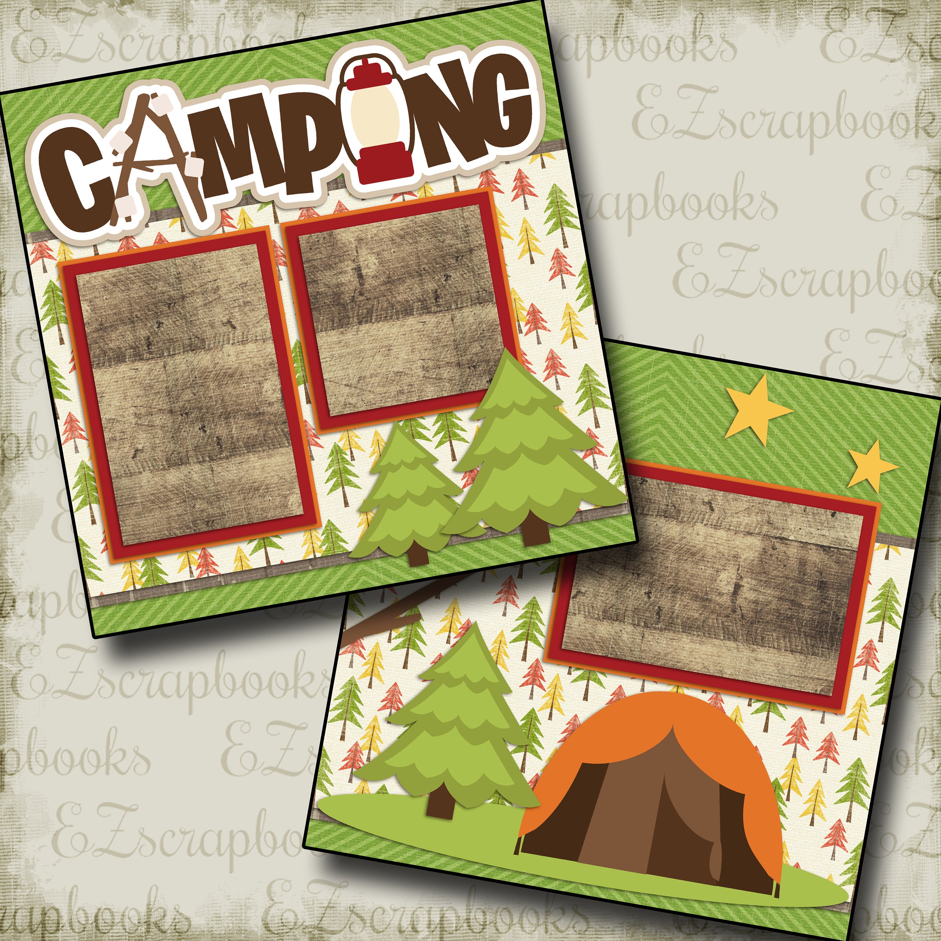 HUNTING - Premade Scrapbook Pages - EZ Layout 2189