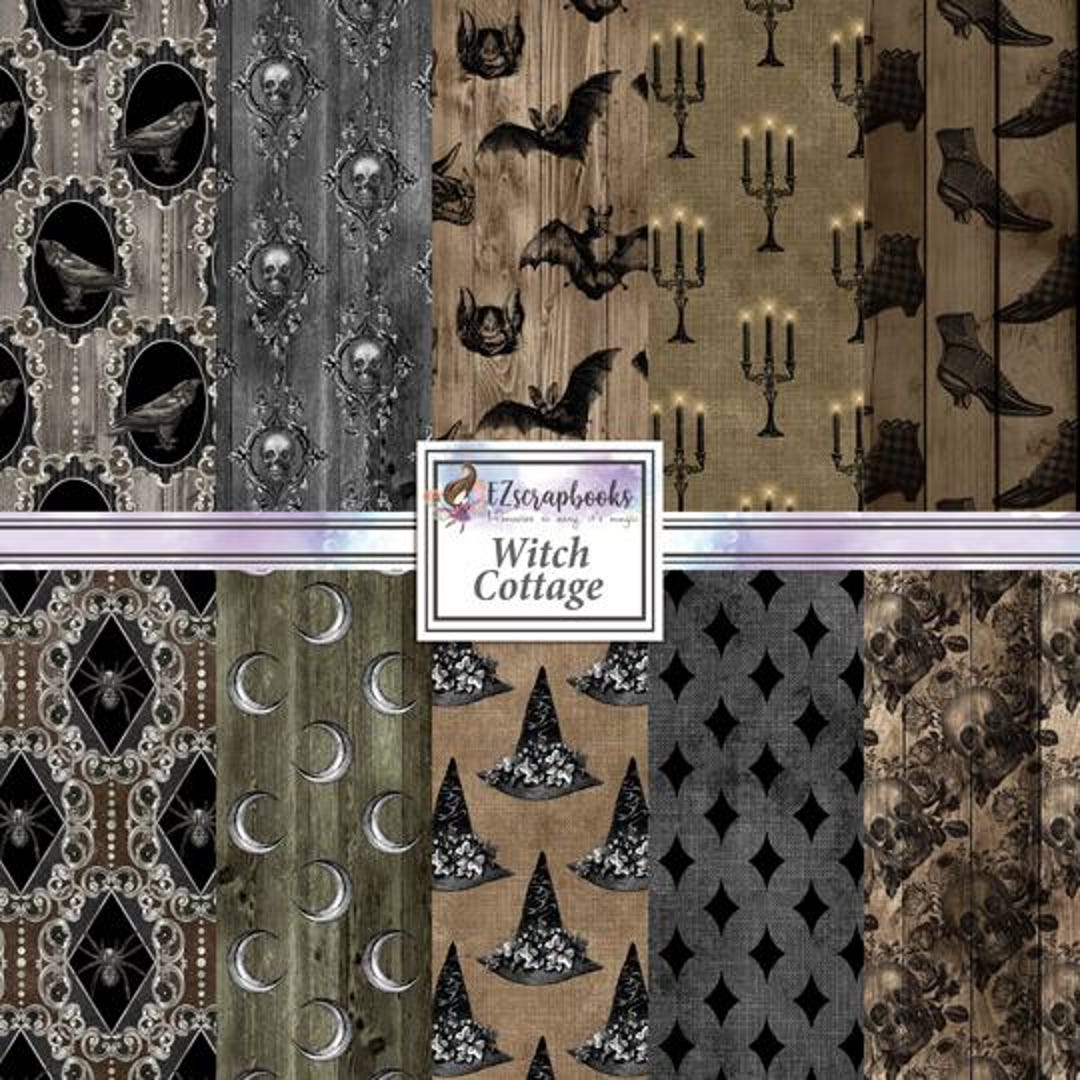 Witch Cottage Halloween - 12X12 Scrapbook Paper Pack - 8576 - Etsy