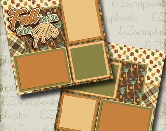 Fall is in the Air - 2 Premade Scrapbook Pages - EZ Layout 3560