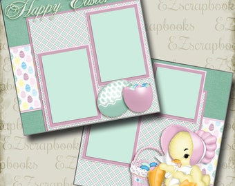 Sweet Easter - 2 Premade Scrapbook Pages - EZ Layout 3730