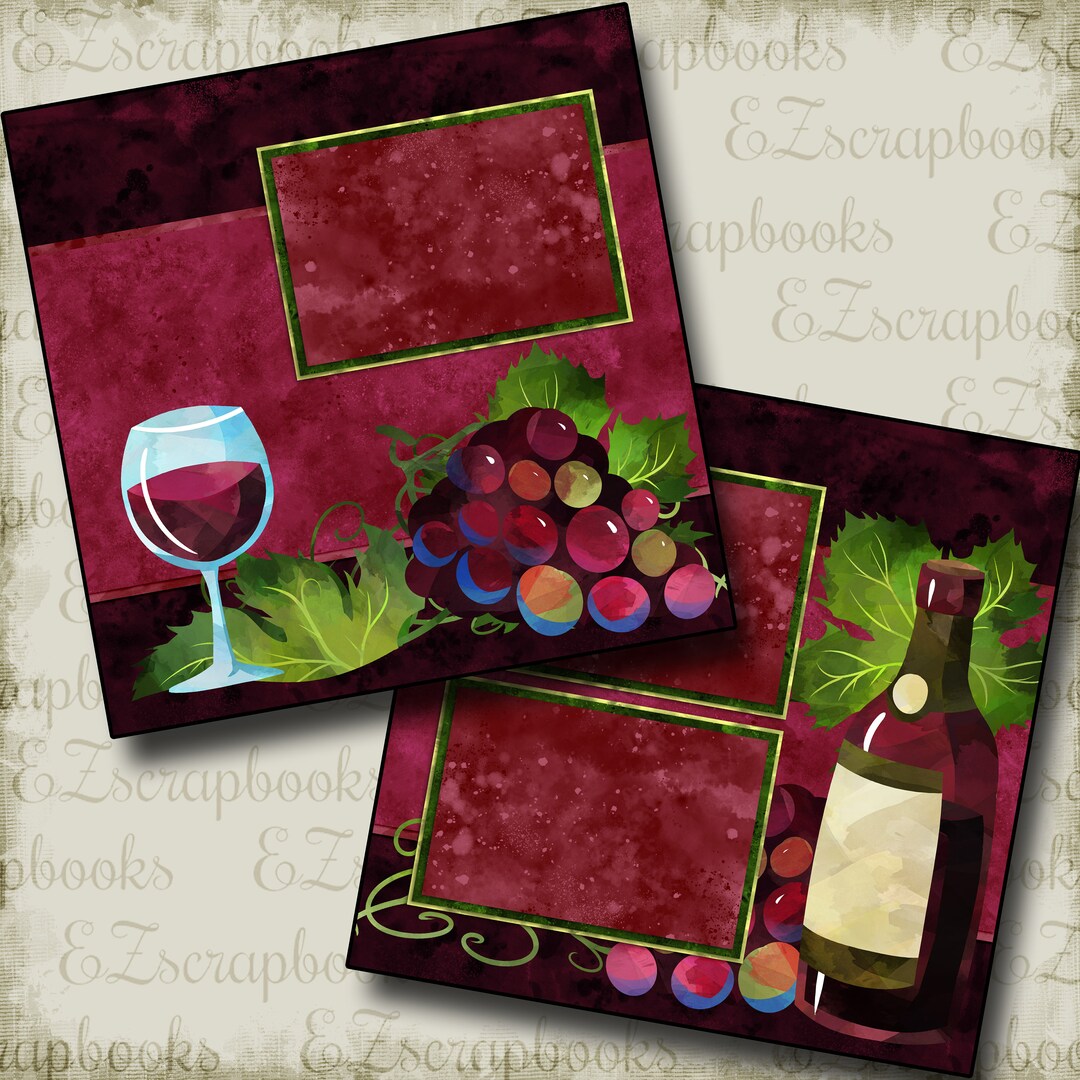 RED WINE 2 Premade Scrapbook Pages EZ Layout 2783 - Etsy