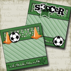 Soccer MVP Green NPM - 2 Premade Scrapbook Pages - EZ Layout 3311