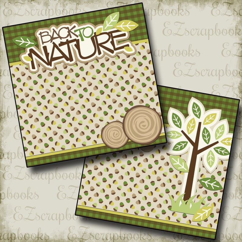 Back to Nature NPM 2 Premade Scrapbook Pages EZ Layout | Etsy
