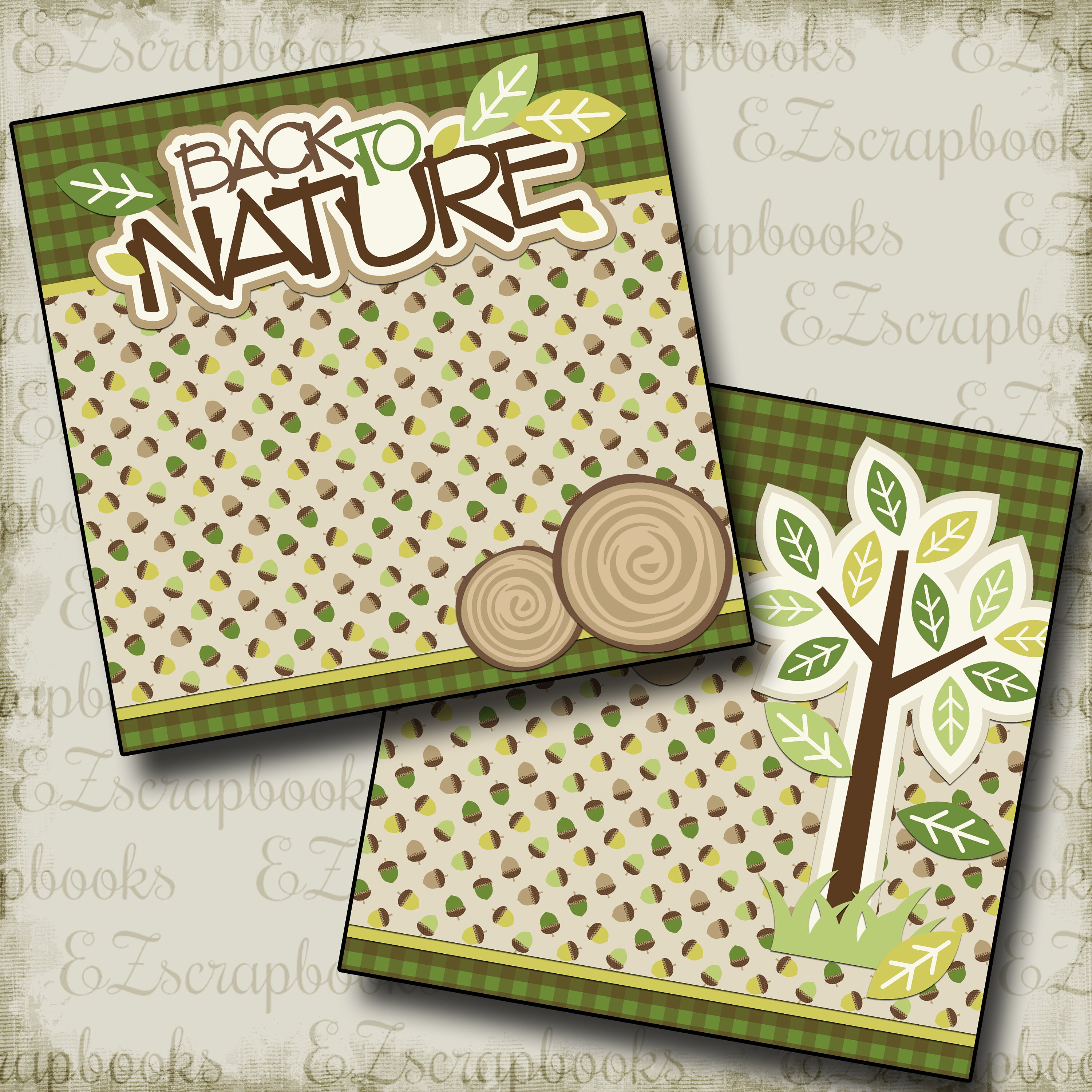 Back to Nature NPM 2 Premade Scrapbook Pages EZ Layout Etsy UK