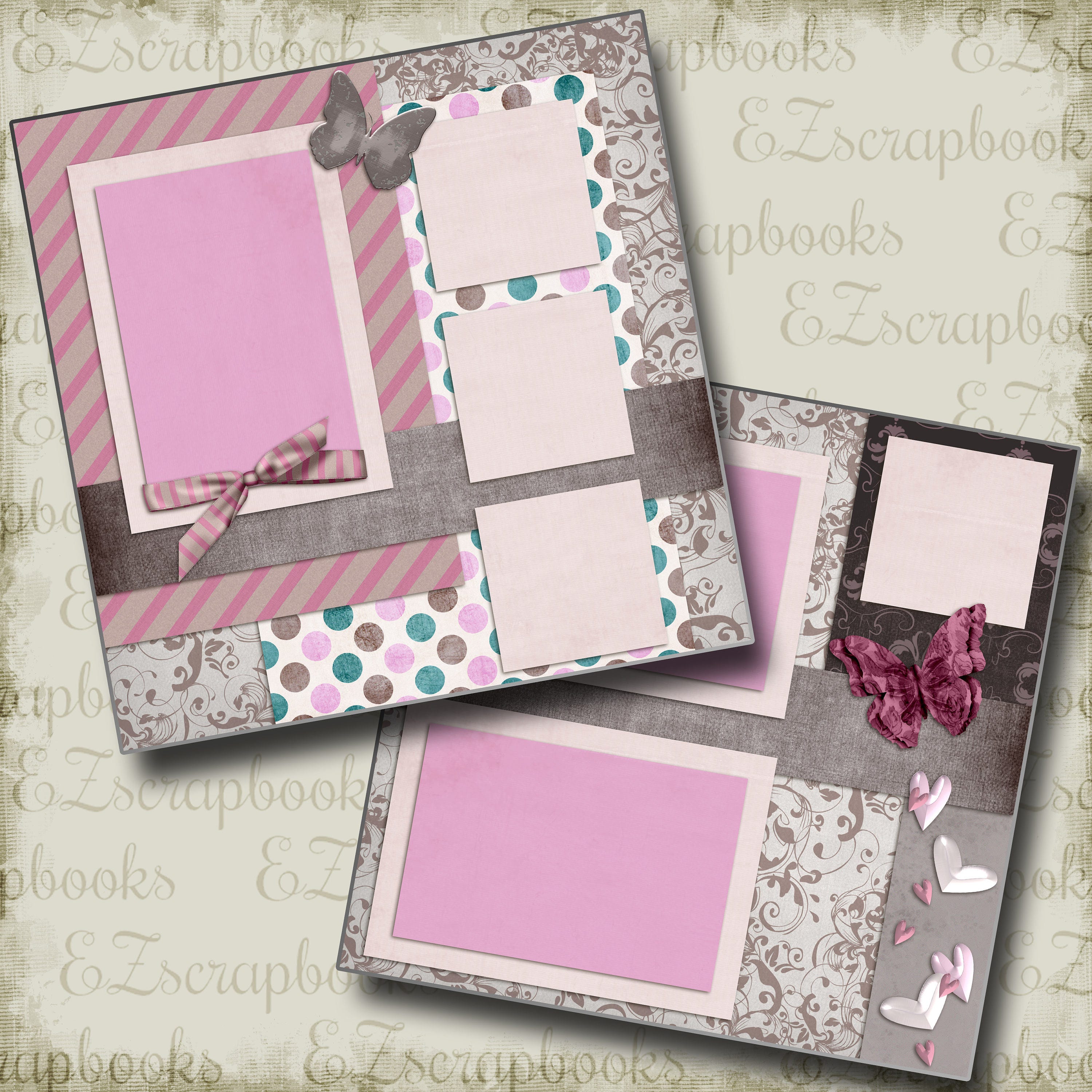 ROMANCE 2 Premade Scrapbook Pages EZ Layout 269 - Etsy Canada