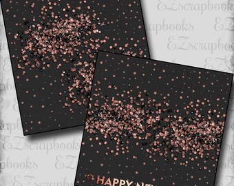 New Year's Confetti NPM - 2 Premade Scrapbook Pages - EZ Layout 6445