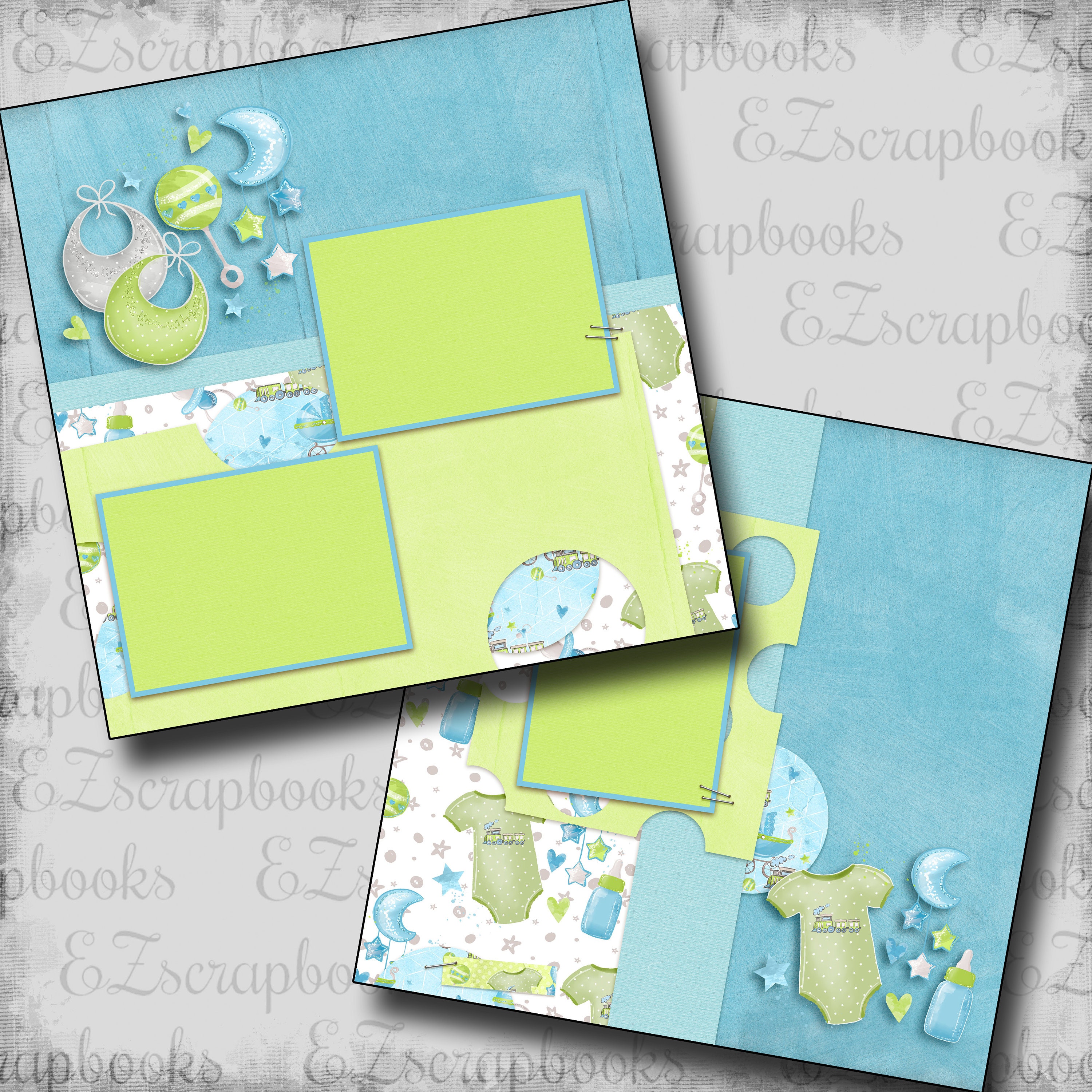 Reminisce (REMBC) Oh Baby Boy Scrapbook Collection Kit, Multicolor