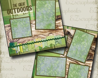 GREAT OUTDOORS - 2 Premade Scrapbook Pages - EZ Layout 2095