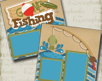 Gone Fishing - 2 Premade Scrapbook Pages - EZ Layout 4052