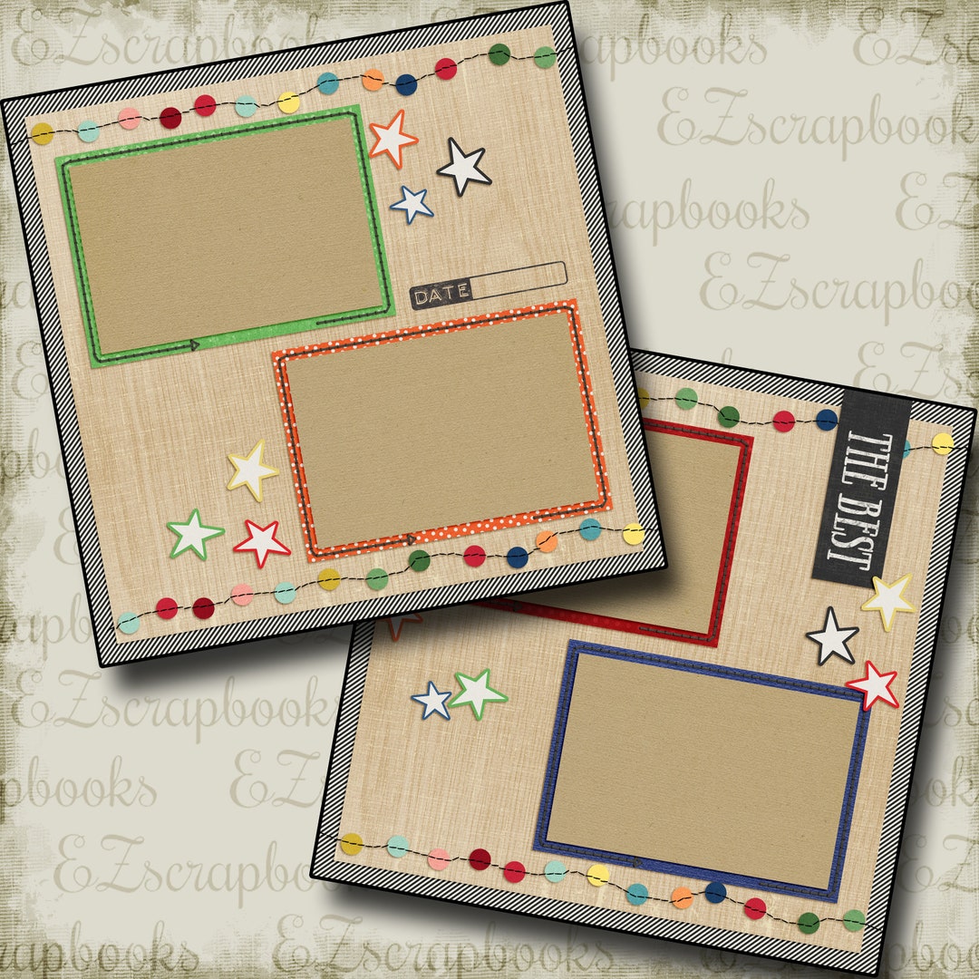 The Best - 2 Premade Scrapbook Pages - EZ Layout 5148 - Etsy