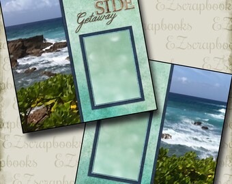 On Vacation - Tropical, Beach Themed 2 Page Scrapbook Layout Kit - Etsy