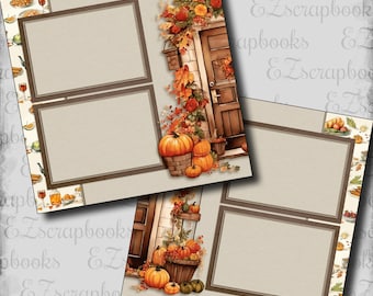Home for the Holiday  Thanksgiving - 2 Premade Scrapbook Pages - EZ Layout 23-848