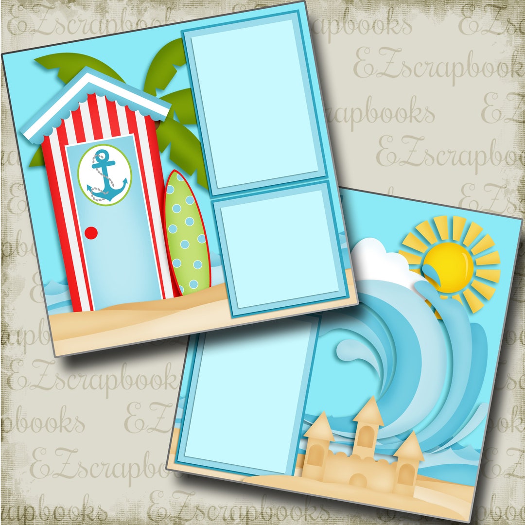 To the Beach 2 Premade Scrapbook Pages EZ Layout 3792 - Etsy