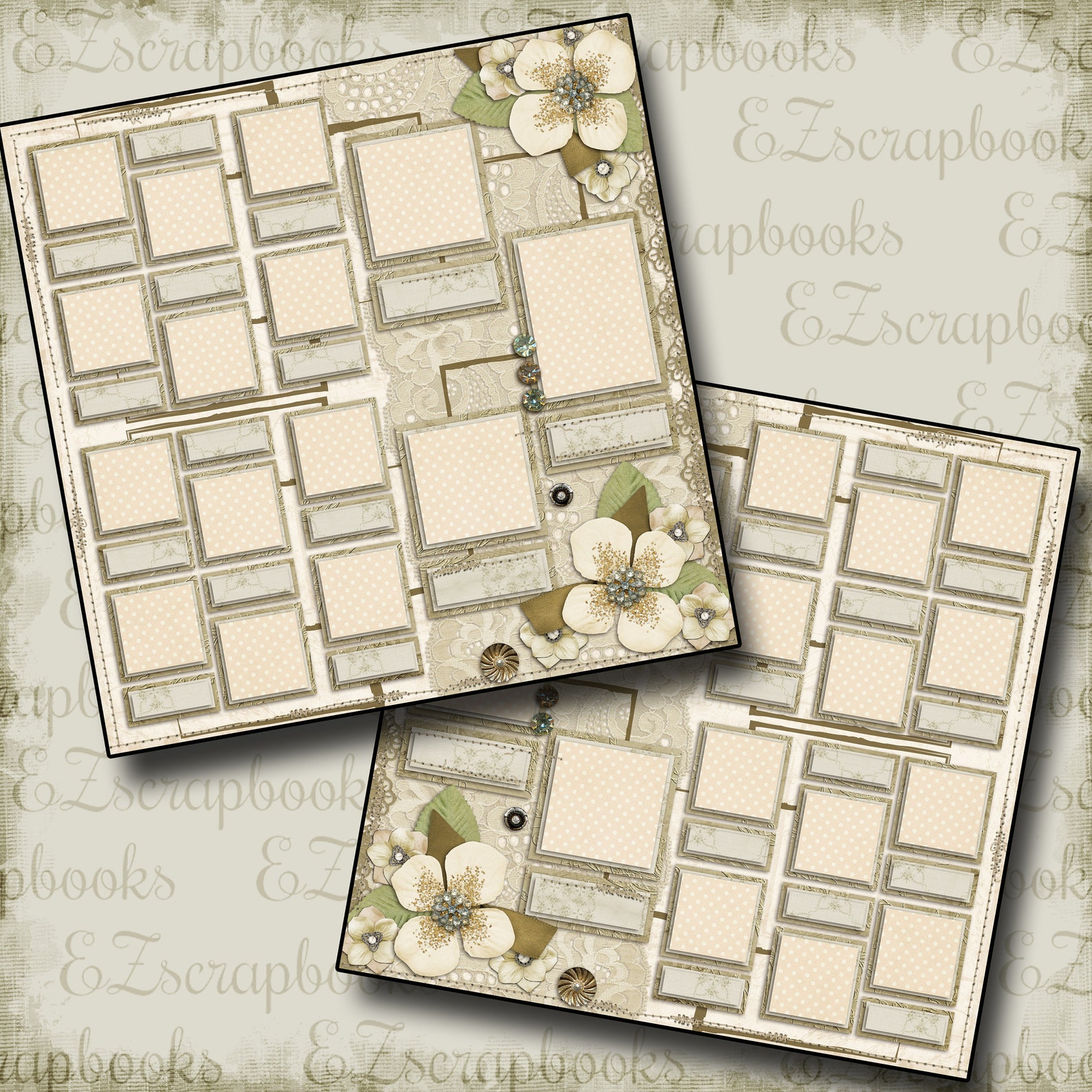 FAMILY TREE - 2 Premade Scrapbook Pages - EZ Layout 566 - Etsy
