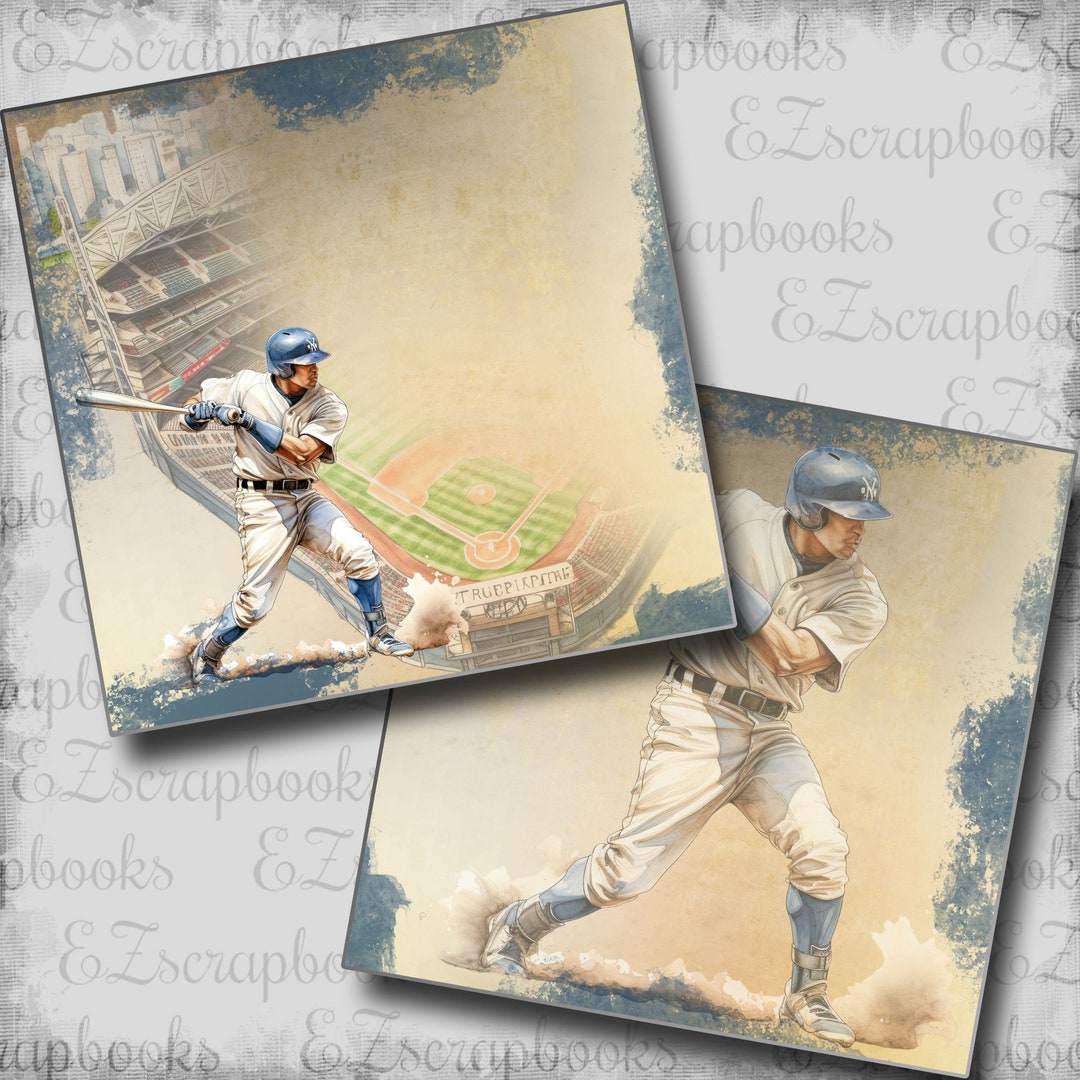 Baseball Player NPM - 2 Premade Scrapbook Pages - EZ Layout 23-103 - Etsy