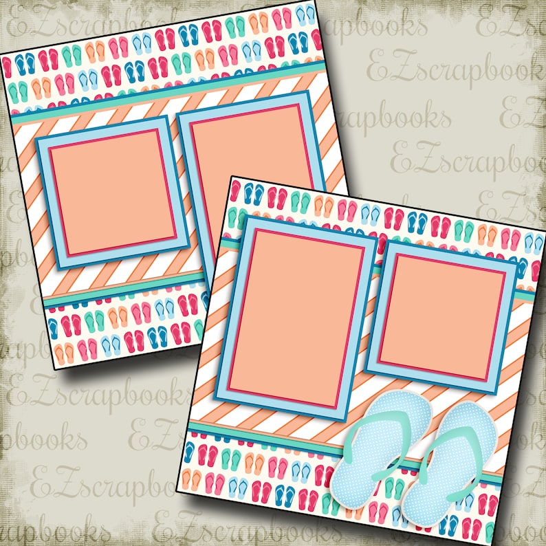 Premade Scrapbook Pages EZ Layout 2316 FUN AT THE POOL
