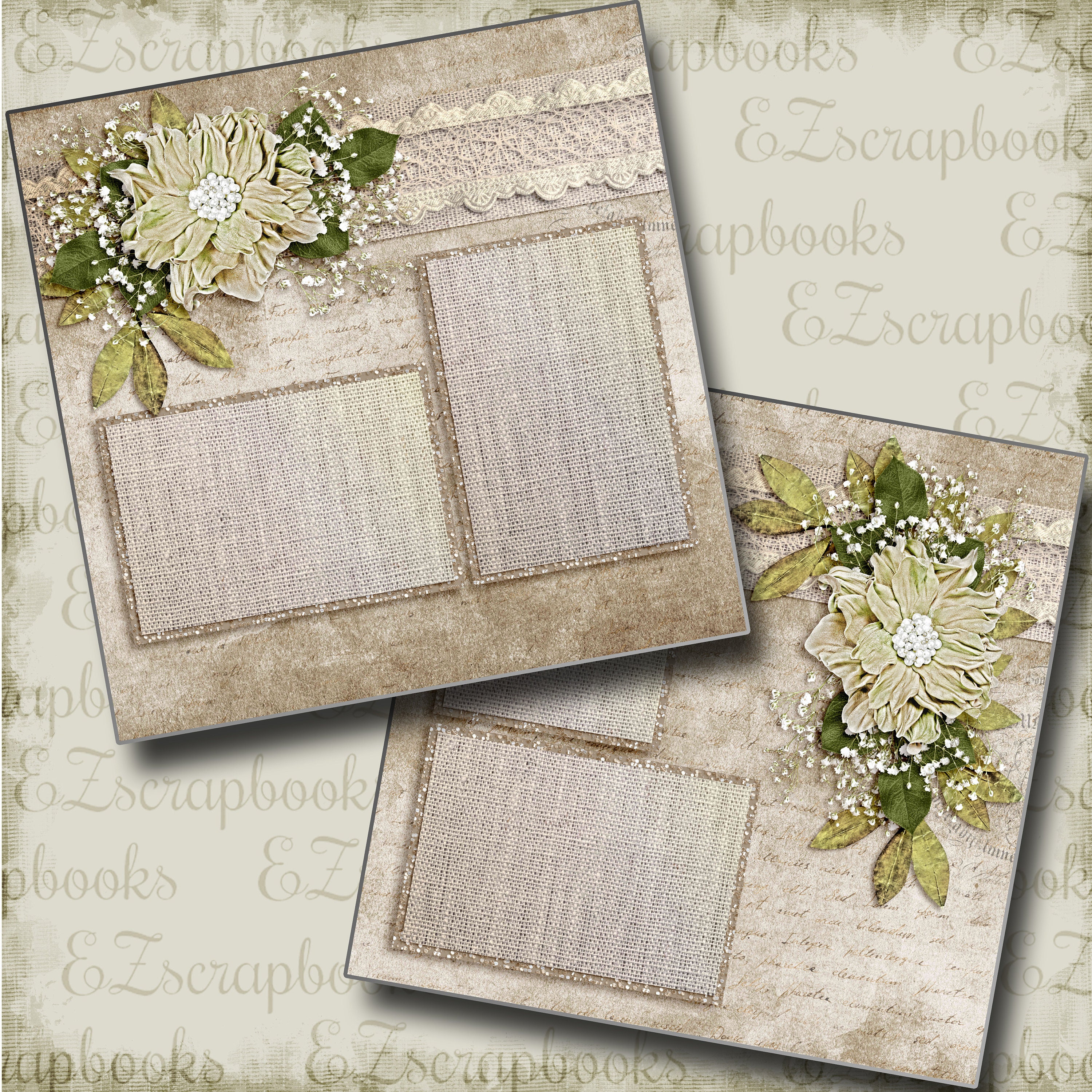 Love Letters 2 - 2 Premade Scrapbook Pages - EZ Layout 3722 - Etsy