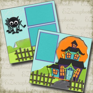 Haunted House - Halloween -  2 Premade Scrapbook Pages - EZ Layout 4386