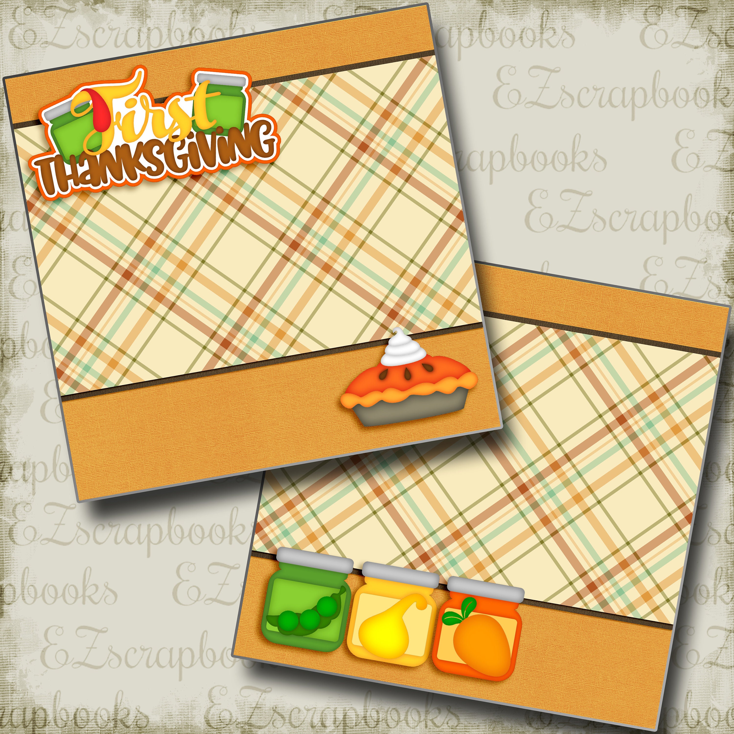 First Thanksgiving NPM - 2 Premade Scrapbook Pages - EZ Layout 3667 - Etsy