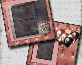 Happy New Year 2023 - 2 Premade Scrapbook Pages - EZ Layout 6434