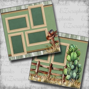 Cactus Country - Western - 2 Premade Scrapbook Pages - EZ Layout 6660