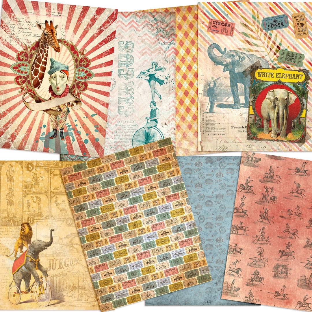 Vintage Circus Fun Paper Pack - EZ Journal 7168 - Etsy