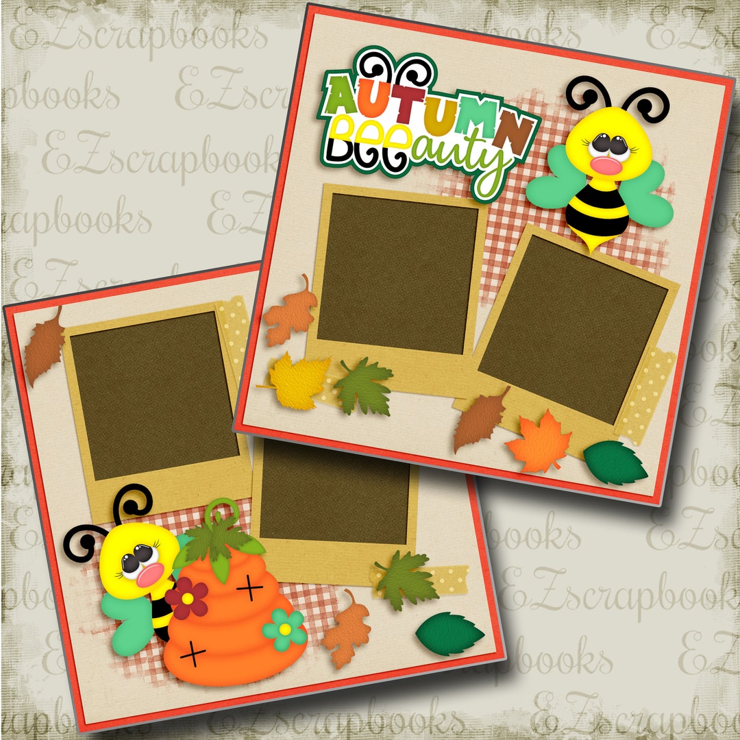 Autumn Beeauty - 2 Premade Scrapbook Pages - EZ Layout 4600 - Etsy