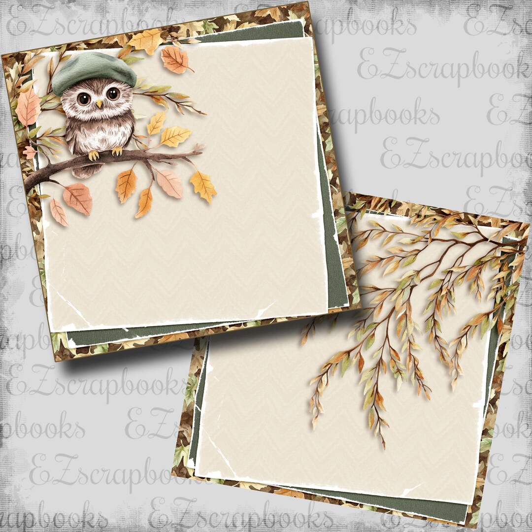 Autumn Gallery Owl NPM - 2 Premade Scrapbook Pages - EZ Layout 25-811 ...