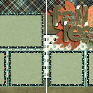 Fall Leaves - 2 Premade Scrapbook Pages - EZ Layout 3562 - Etsy