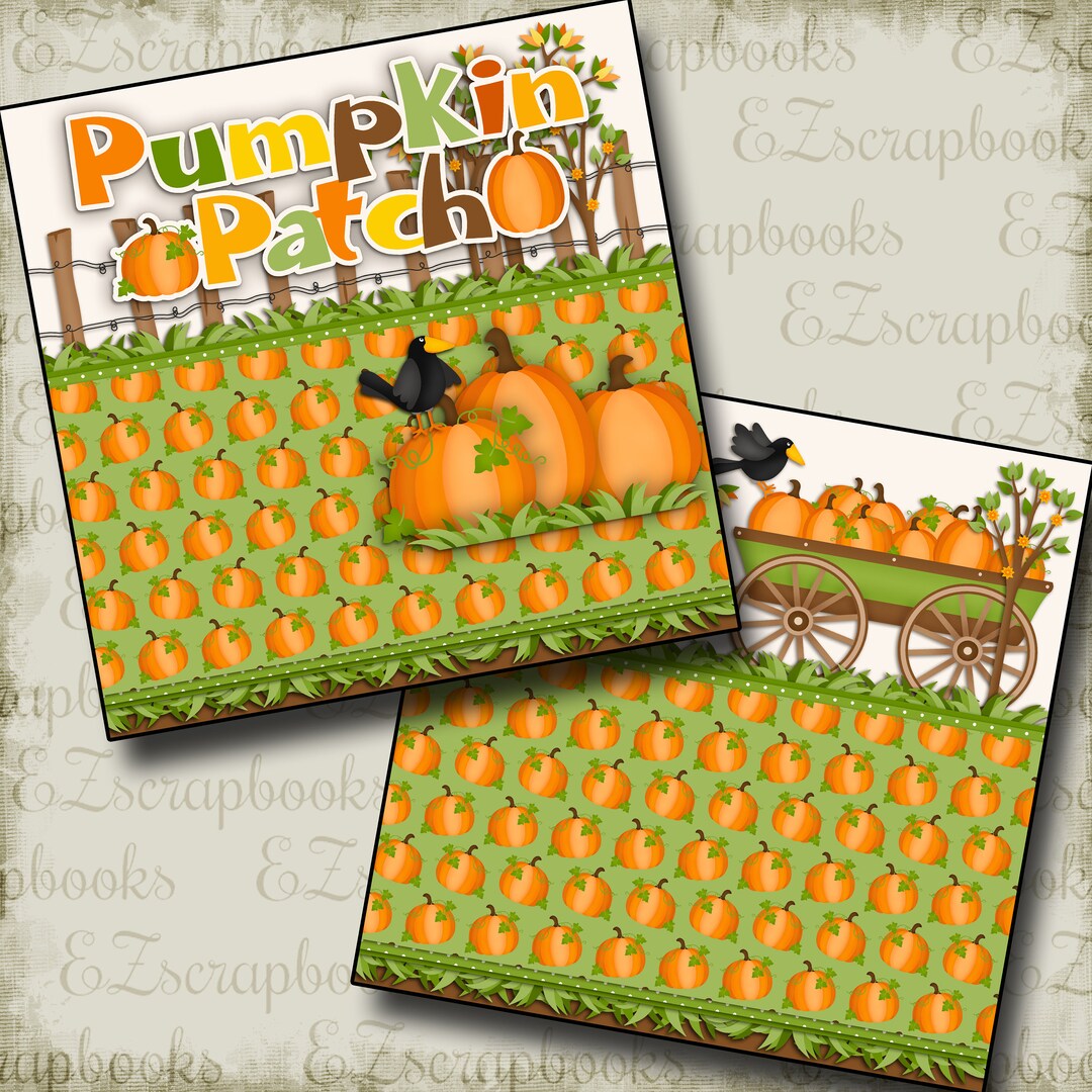 Pumpkin Patch NPM - 2 Premade Scrapbook Pages - EZ Layout 2343 - Etsy