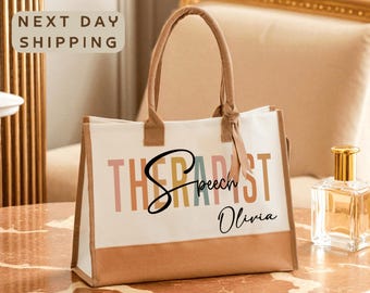 Personalized Speech Therapist Tote Bag, Gift For Speech Language Pathologist, Custom SLP Gifts, SLP Tote Bag, Speech Therapy Tote Bag